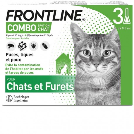 Frontline Combo Spot-On Cat 3 Pipettes 3661103005957