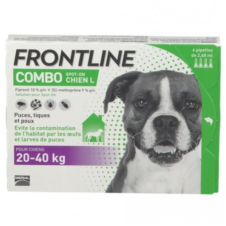 Frontline Combo Spot-On Chien L 20-40Kg 4 Pipettes 3661103047193