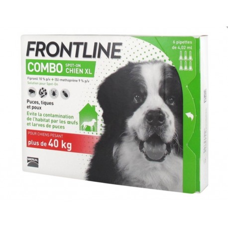 Frontline Combo Spot-On Chien XL +40Kg 6 Pipettes 3661103005896