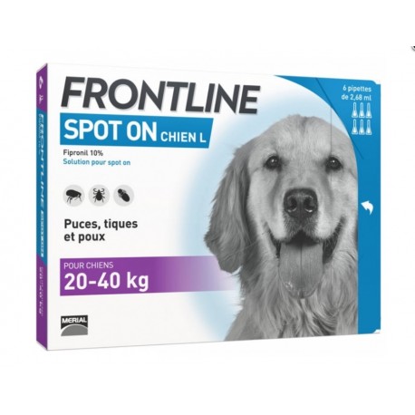 Frontline Spot-On Chien L 20-40Kg 6 Pipettes 3661103004127