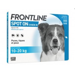 Frontline Spot-On Chien M 10-20Kg 6 Pipettes 3661103004134