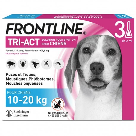 Frontline TRI-ACT Chiens 10-20 kg 3 Pipettes 3661103071228