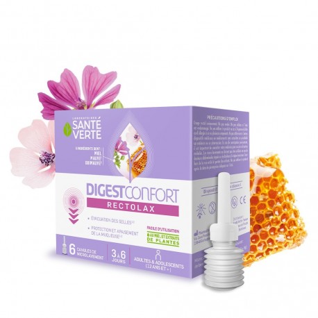 Santé Verte DigestConfort Rectolax 6 Canules de Microlavement 3700695203508