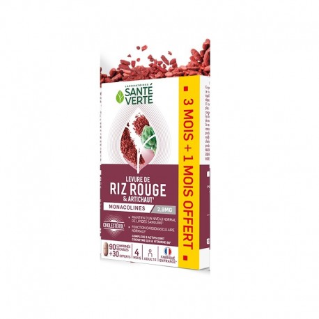 Santé Verte Levure de Riz Rouge 120 Comprimés 3700695220840