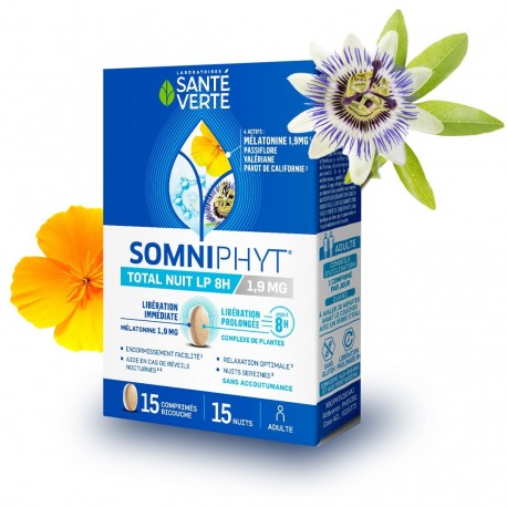 Santé Verte Somiphyt Total Nuit LP 8H 1,9mg 15 Comprimés 3700695200637