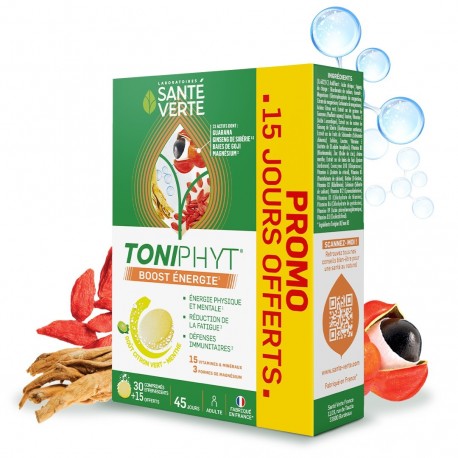 Santé Verte Toniphyt Boost Énergie Citron Vert Menthe 45 Comprimés 3700695211527