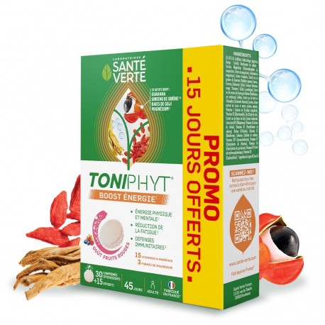 Santé Verte Toniphyt Boost Énergie Fruits Rouges 45 Comprimés 3700695220574