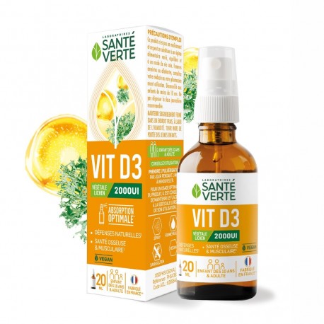 Santé Verte Vitamine D3 2000UI Végétale 20 ml 3700695201795