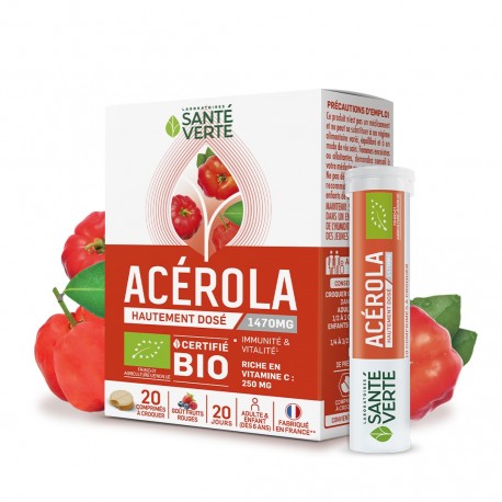 Santé Verte Acérola 1470 mg 20 Comprimés 3700695201337