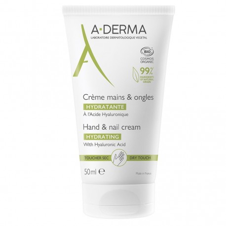 Aderma Crème Mains & Ongles Hydratante Bio 50 ml 3282770154276