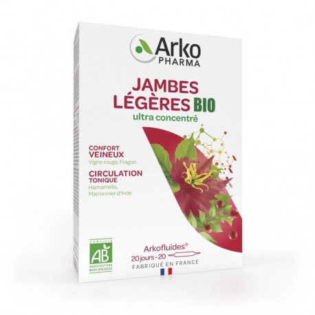 Arkopharma Arkofluides Jambes Légères Bio 20 Ampoules 3578835500226