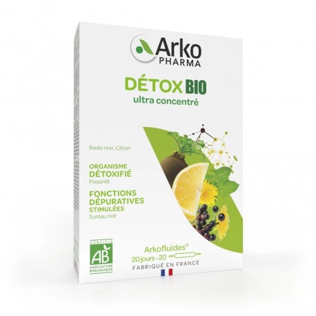 Arkopharma Arkofluides Détox Bio 20 Ampoules 3578835500219