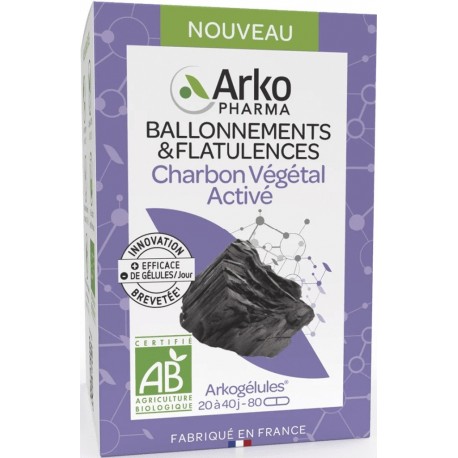 Arkogélules Charbon Végétal Activé Bio 80 Gélules 3578835503852