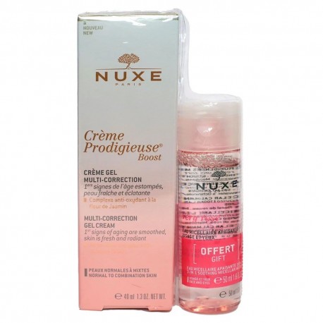 Nuxe Prodigieuse Boost Le Gel-Crème Éclat Multi-Correction 40 ml + Nuxe Very Rose Eau Micellaire Apaisante 3en1 50 ml Offert 326