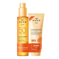 Nuxe Sun Tanning Sun Oil SPF50 150 ml + Nuxe Sun Refreshing After-Sun Lotion 100 ml Gift 3264680034961