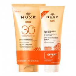 Nuxe Sun Lait Solaire Fondant Haute Protection SPF30 150 ml + Shampoing Douche Après-Soleil 100 ml Offert