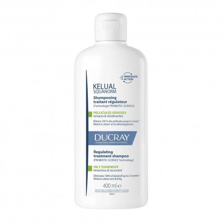Ducray Kelual Squanorm Shampooing Traitant Régulateur Pellicules Grasses 400 ml 3282770396430