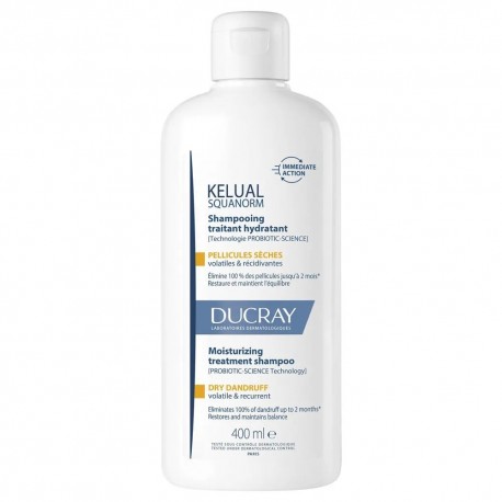 Ducray Kelual Squanorm Shampooing Traitant Régulateur Pellicules Sèches 400 ml 3282770396515