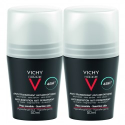 Vichy Homme Déodorant Anti-Transpirant 48H Anti-Irritations 2 x 50 ml
