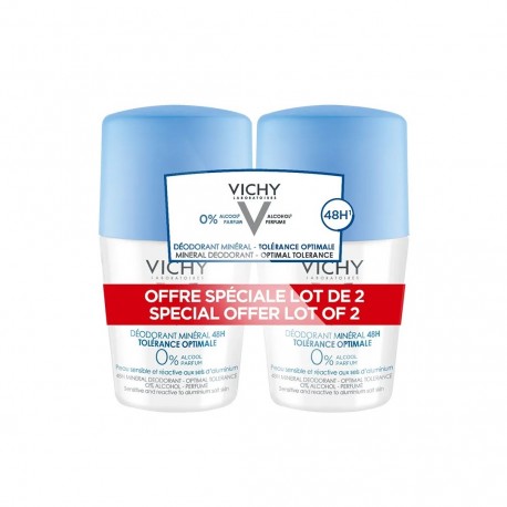 Vichy Déodorant Minéral 48H Tolérance Optimale Roll-On 2 x 50 ml 3337875734769