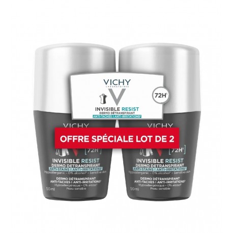 Vichy Homme Invisible Resist Détranspirant Anti-Irritations 72h 2 x 50 ml 3337875895613