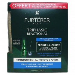 René Furterer Triphasic Reactional 12 Ampoules + Shampoing Antichute 100 ml 3282770396744