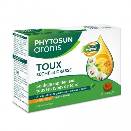 Phytosun Arôms Pastilles Toux Sèche et Grasse 20 Pastilles 3595890250491