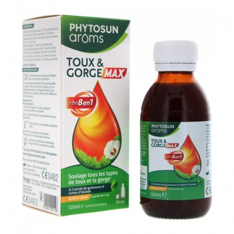 Phytosun Arôms Sirop Toux & Gorge Max 120 ml 5400951001128