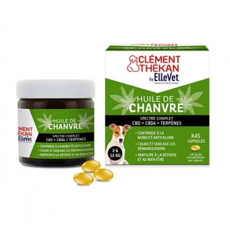 Clément Thékan Huile de Chanvre Chien 2-12 kg 45 Capsules 3595895320052