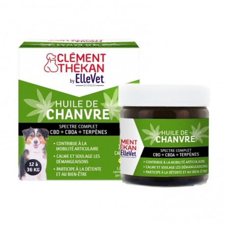 Clément Thékan Huile de Chanvre Chien 12-36 kg 45 Capsules 3595895320069