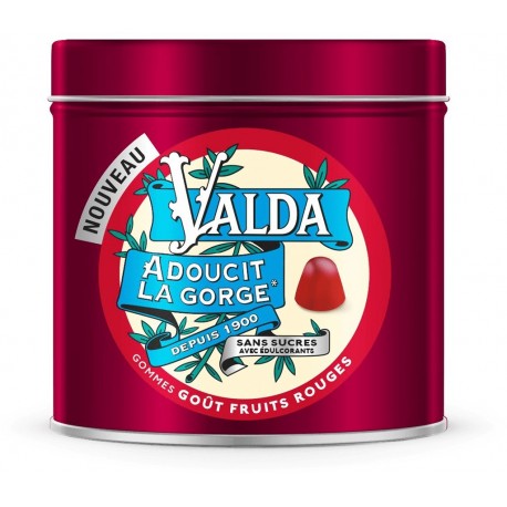 Valda Gommes Sans Sucres Goût Fruits Rouges 140 g 3595890269721