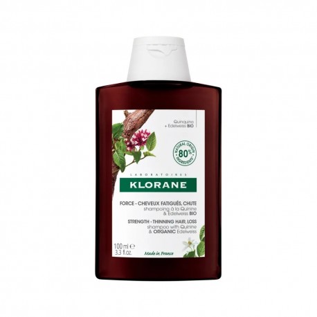 Klorane Strength - Thinning Hair Loss Shampoo with Quinine and Organic Edelweiss 100 ml 3282770141245