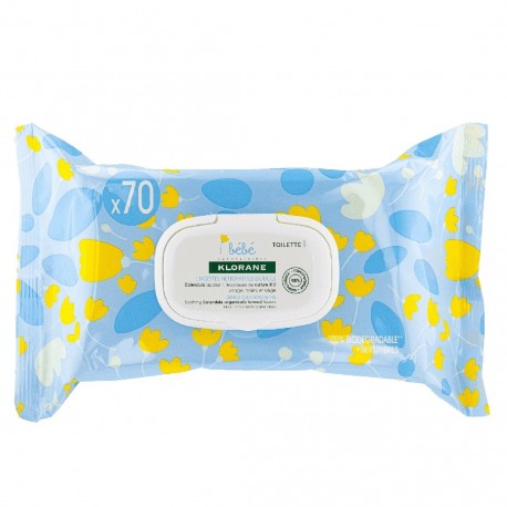 Klorane Bébé Lingettes Nettoyantes Douces 70 Unités 3282770105001