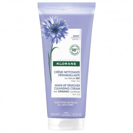 Klorane Crème Nettoyante Démaquillante au Bleuet Bio 200 ml 3282770393590