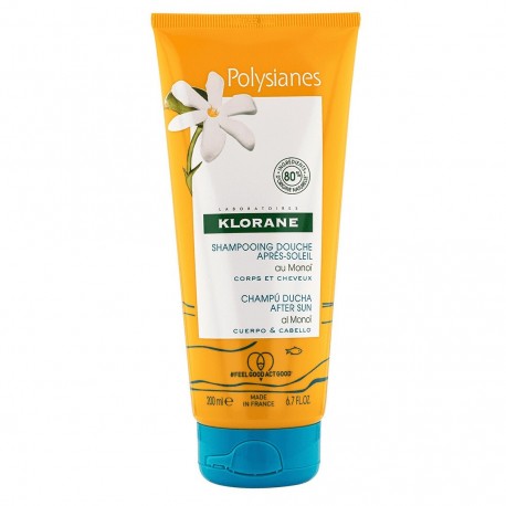 Klorane Polysianes Shampoing Douche Après-Soleil au Monoï 200 ml 3282770206692