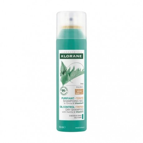 Klorane Oil Control Dry Shampoo with Nettle and Vitamin E Tinted 150 ml 3282770396416