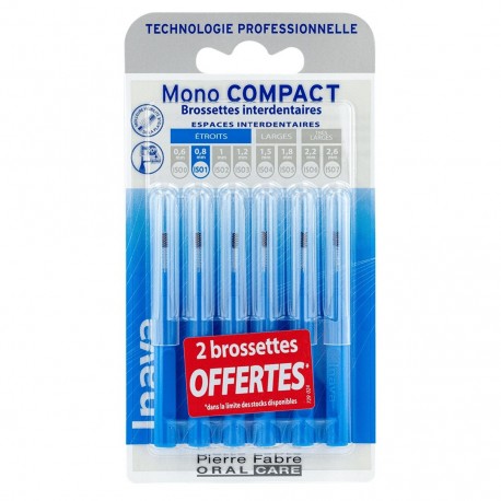 Inava Mono Compact 6 Interdental Brushes Blue 0.8 mm 3577056020735