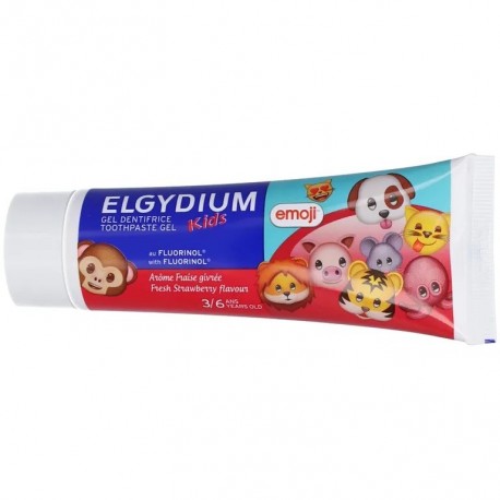 Elgydium Kids Emoji Gel Dentifrice Protection Caries Fraise Givrée 3-6 ans 50 ml 3577056027154