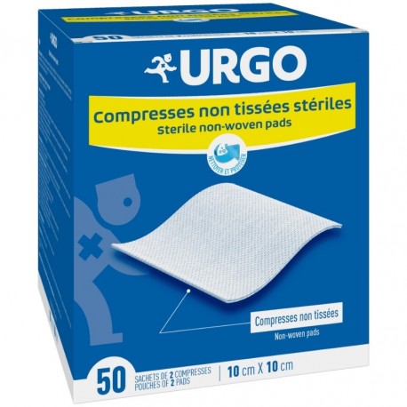 Urgo Compresses Stériles Non Tissé 10 cm x 10 cm Boîte de 50 3664492015132