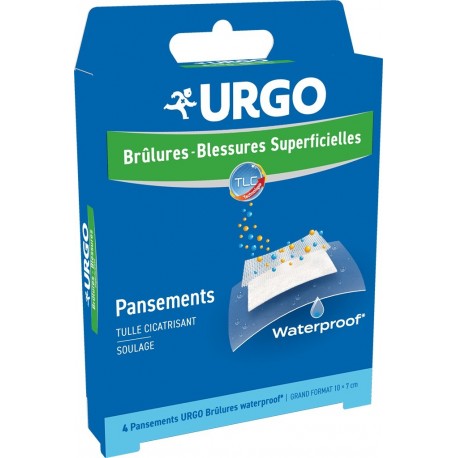 Urgo Brûlures Blessures Superficielles 4 Pansements Waterproof 3664492000091