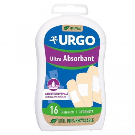 Urgo Ultra Absorbent Plasters 16 Plasters 3664492014579