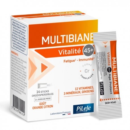 Pileje Multibiane Vitalité 45+ 14 Sticks 3401560182644