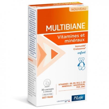 Pileje Multibiane Enfant Vitamines et Minéreaux 30 Comprimés à Croquer 3701145601653