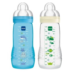 Mam Easy Active 2 Baby Bottles 2nd Age 330 ml Ice Pearl 9001616858307