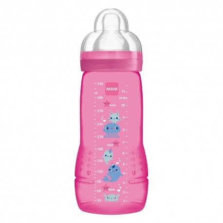 Mam Easy Active Biberon 2ème Âge 330 ml Coloré Rose 9001616857973