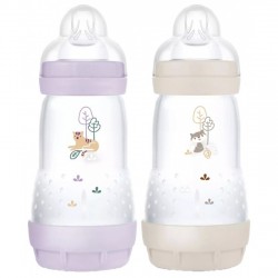 Mam Easy Start 2 Biberons Anti-Coliques 260 ml Tétine Débit 2 Lilas Sable 9001616836572
