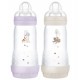 Mam Easy Start 2 Biberons Anti-Coliques 320 ml Tétine Débit 3 Lilas Sable 9001616836640