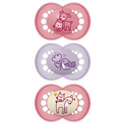 Mam Original 2 Sucettes Original Jour + 1 Sucette Original Nuit +18 Mois Rose Mauve 9001616835926
