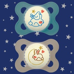 Mam Original Night 2 Silicone Soothers 2-6 Months 9001616835643