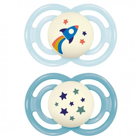 Mam Perfect Night Trend 2 Silicone Soothers 18+ Months 9001616836121